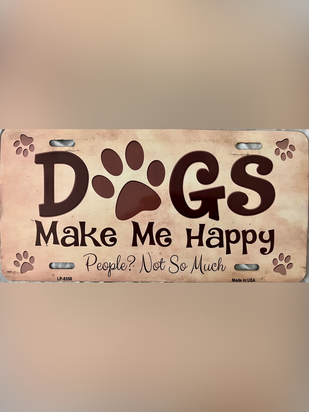Dogs Make Me Happy car plate